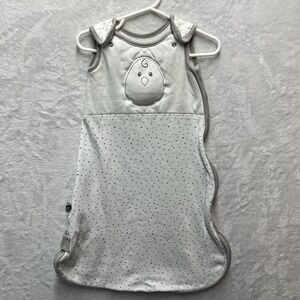 Nested Bean Wearable Blanket Sleepsack 0-6 Months White Gray Stars Cotton